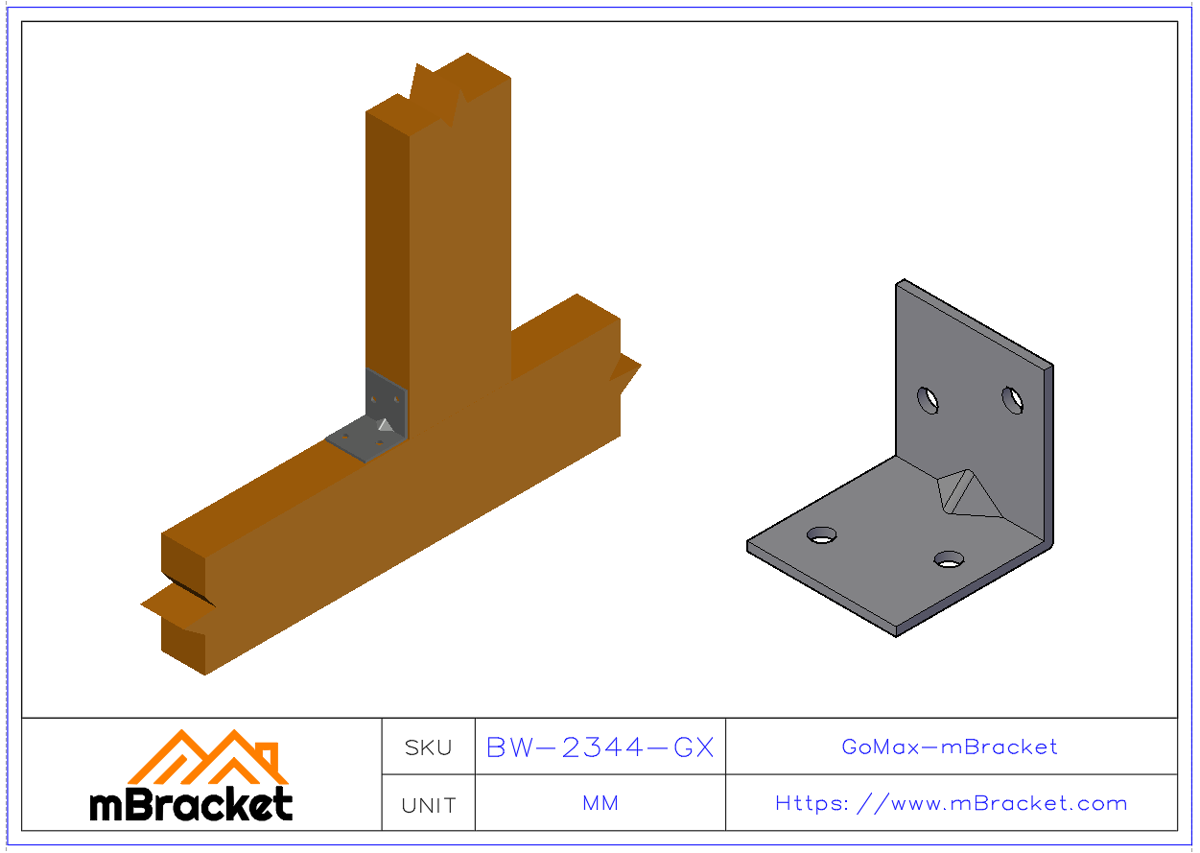قوس زاوية على شكل حرف L - 2*35*40*40 مثال الاستخدام