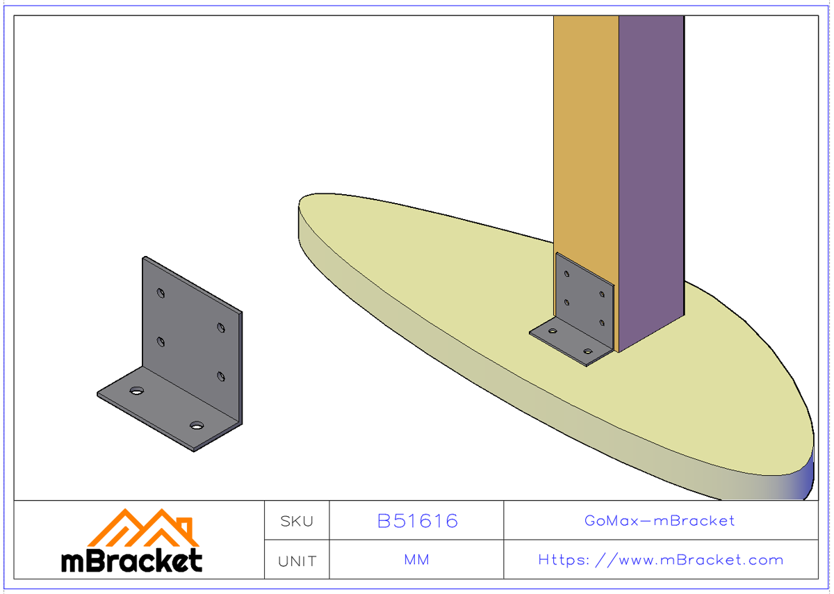 Heavy-Duty Thickened Angle Bracket Structural Reinforcement Connector - 5*160*80*160 Application Example