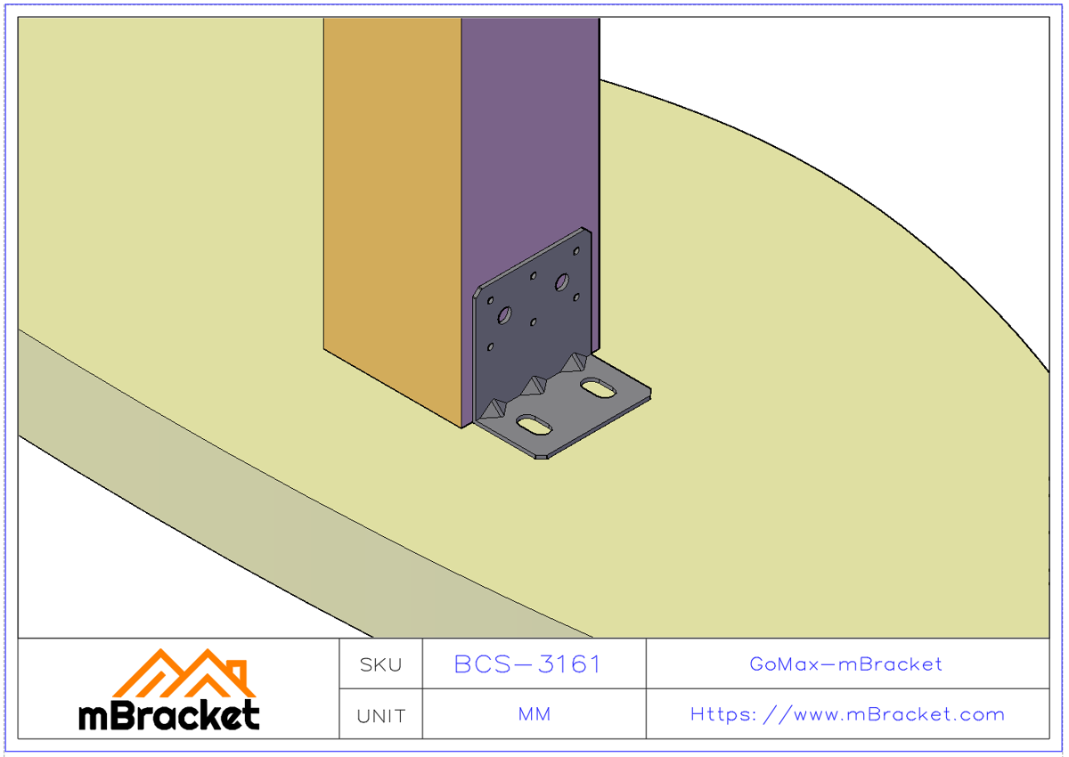 Mittlere Winkelverbinder L-Typ Verbindungselement Winkelstahl Bauwerksverstärkungshardware - 3*100*60*100 Anwendungsbeispiel