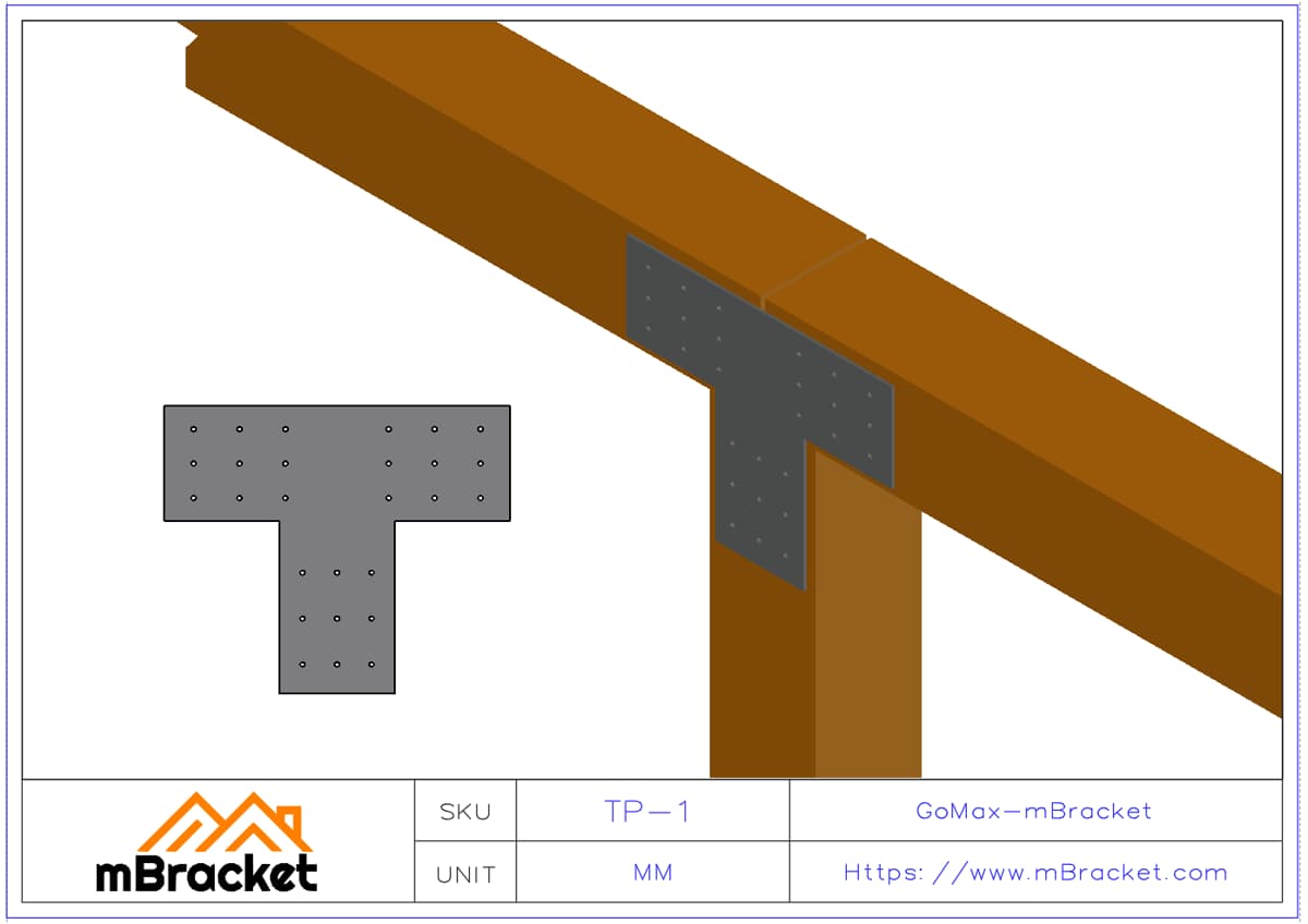 Conector en T Conector viga-columna Conector de placa plana en ángulo recto para estructura de acero - 3*100*300*250 Ejemplo de aplicación