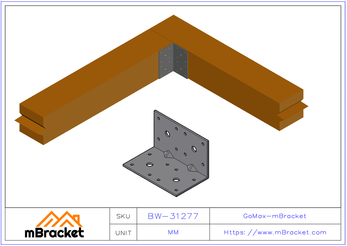 L-förmiger Winkelverbinder Winkeleisen Strukturverstärkungshardware-Zubehör - 3*120*70*70 Anwendungsbeispiel