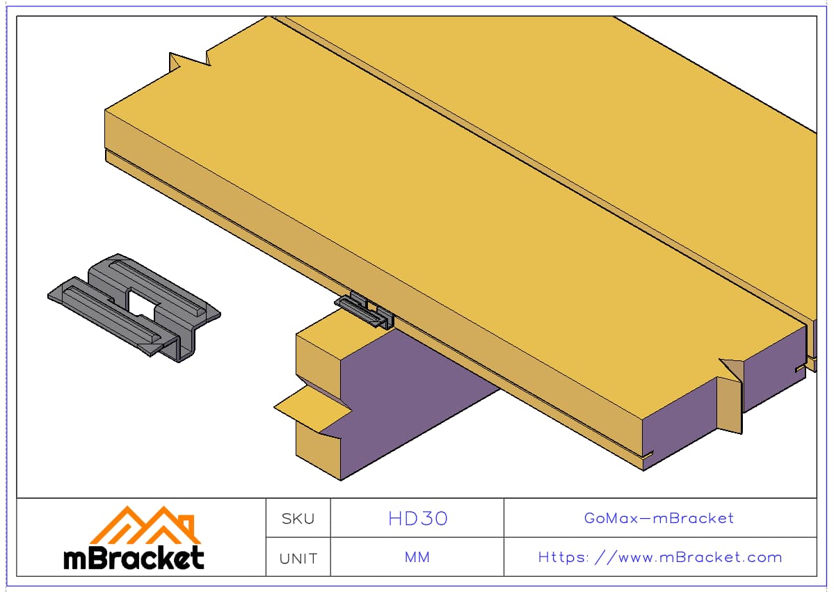 Verdeckter Holzbodenverbinder Bodenclip Unsichtbarer Verbinder - 1*35*24*9 Anwendungsbeispiel
