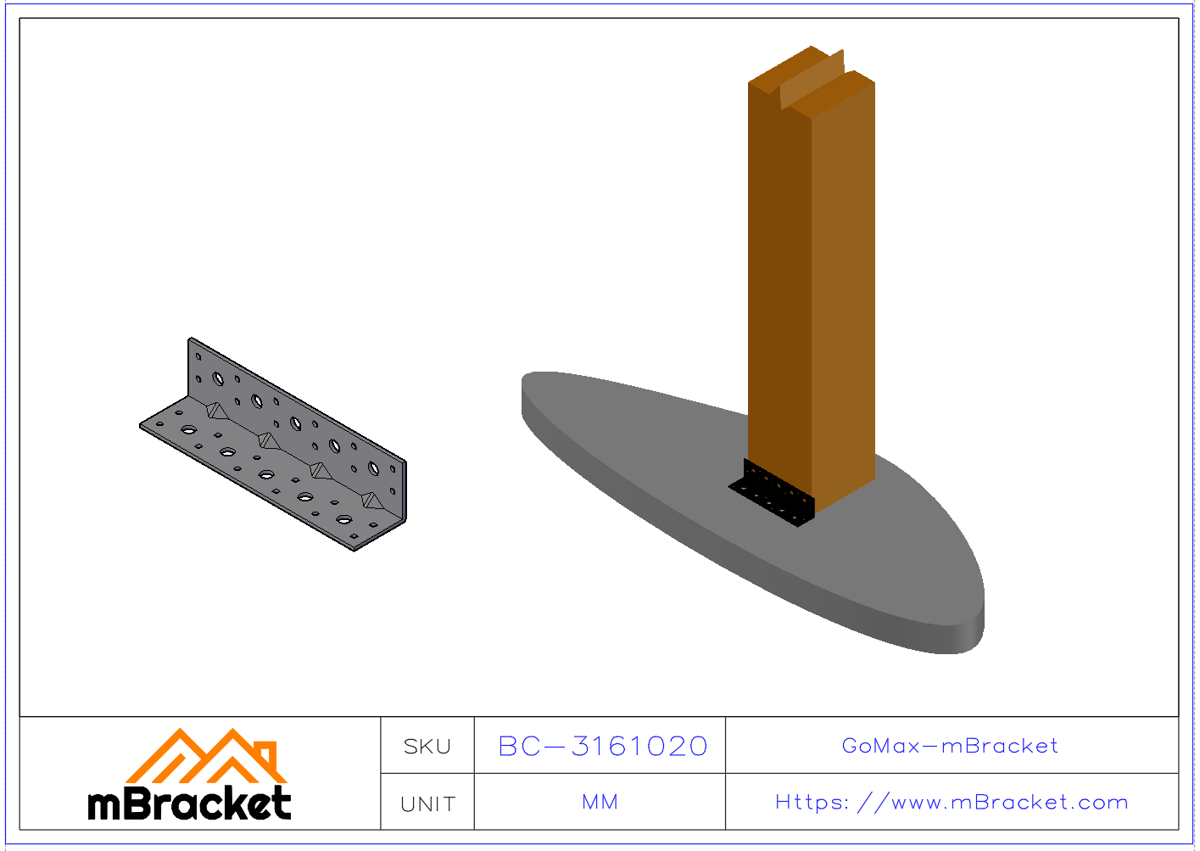Langer Winkelverbinder L-förmiger Winkelstahl Baustrukturverstärkungsverbinder - 3*220*50*50 Anwendungsbeispiel