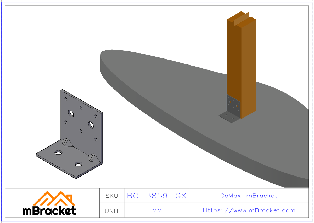 Winkelverbinder L-förmiger Stahlwinkel Baustrukturverstärkungshardware - 3*80*50*90 Anwendungsbeispiel