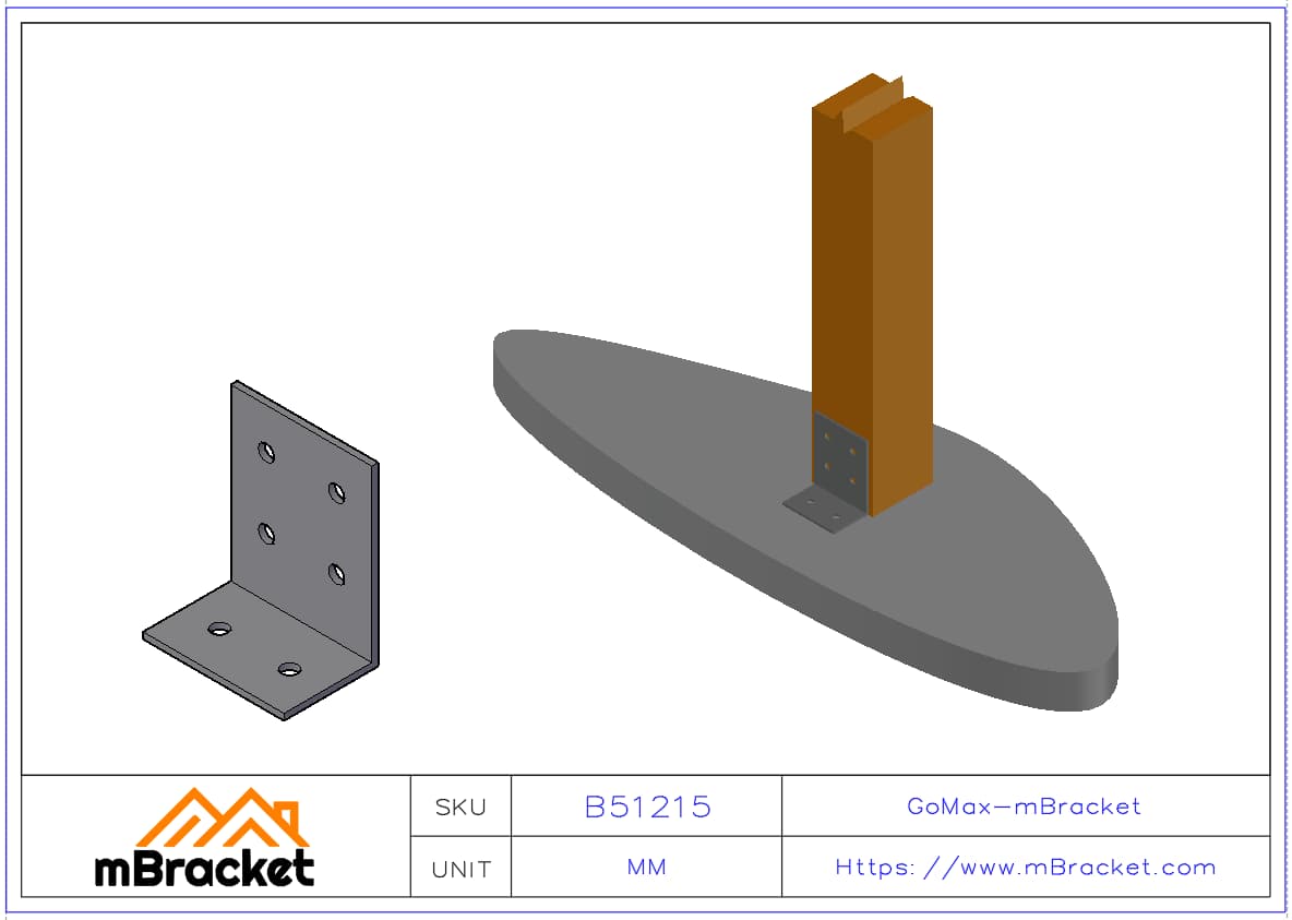 Équerre Lourde Connecteur de Renforcement pour Structure en Bois - 5*120*80*150 Exemple d'application