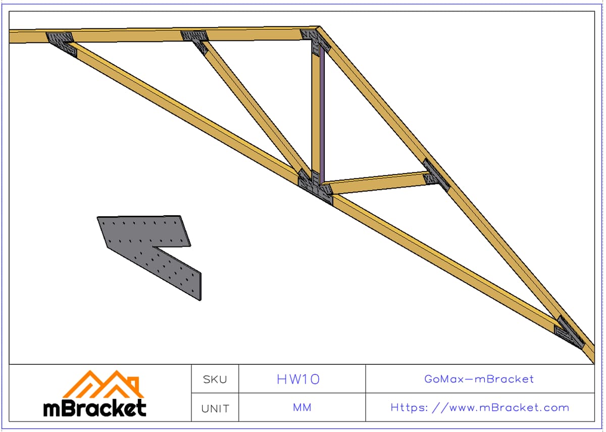 Connecteur de ferme lourd Connecteur pour structure en bois lourd - 2*445*271 Exemple d'application