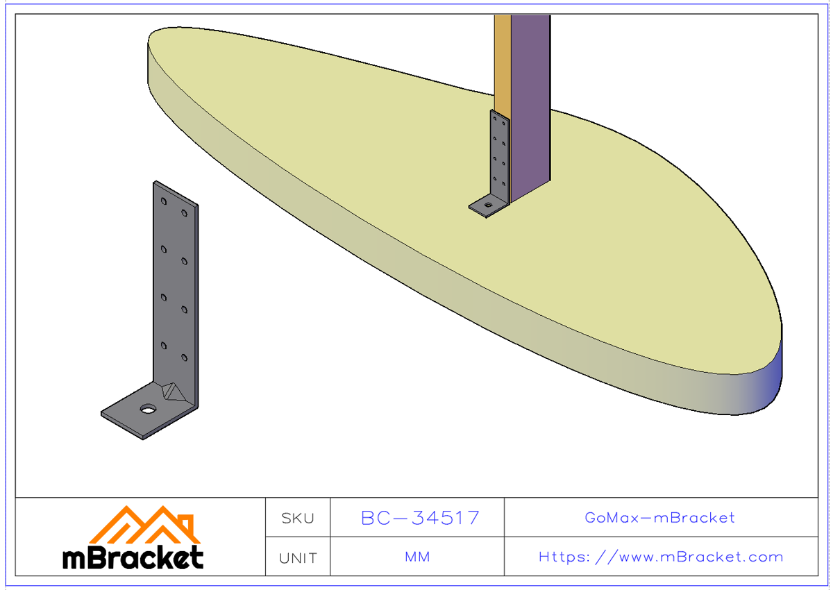 L-förmiger Winkelverbinder Baustrukturverstärkungswinkel - 3*40*50*170 Anwendungsbeispiel
