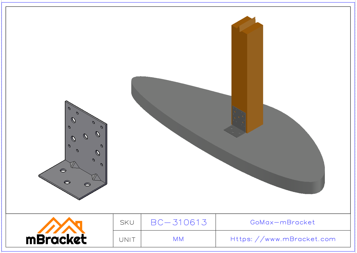 Winkelverbinder L-förmiger Winkeleisen Baustrukturverstärkungshardware-Zubehör - 3*100*70*130 Anwendungsbeispiel