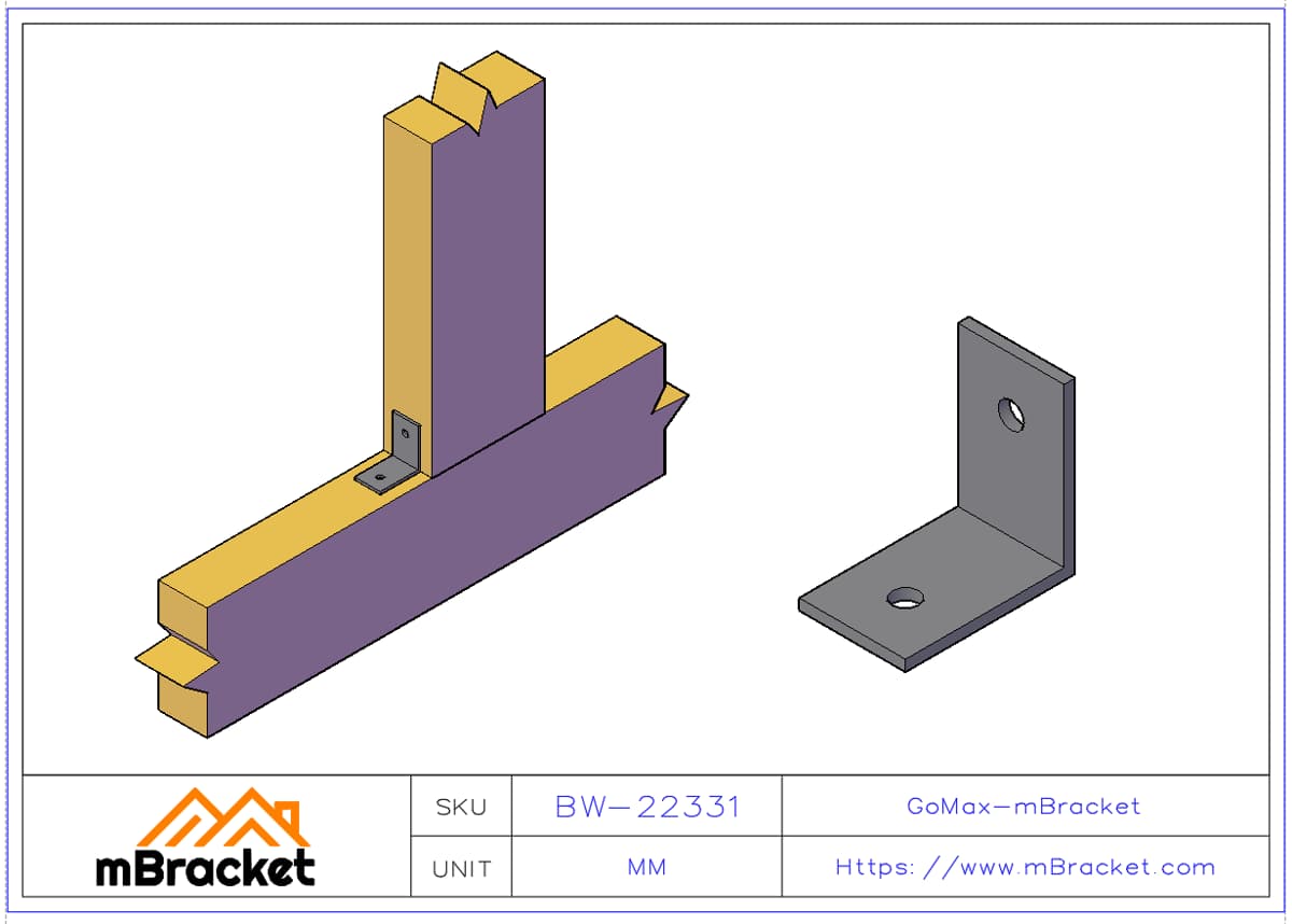 Conector de ângulo pequeno - 2*20*30*30 Exemplo de aplicação
