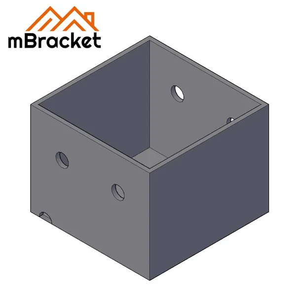 Base de pilar quadrada Conector de coluna Base de concreto para pilar