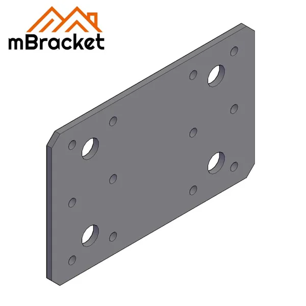 Conector de viga plano Suporte de viga Placa de conexão de aço e madeira