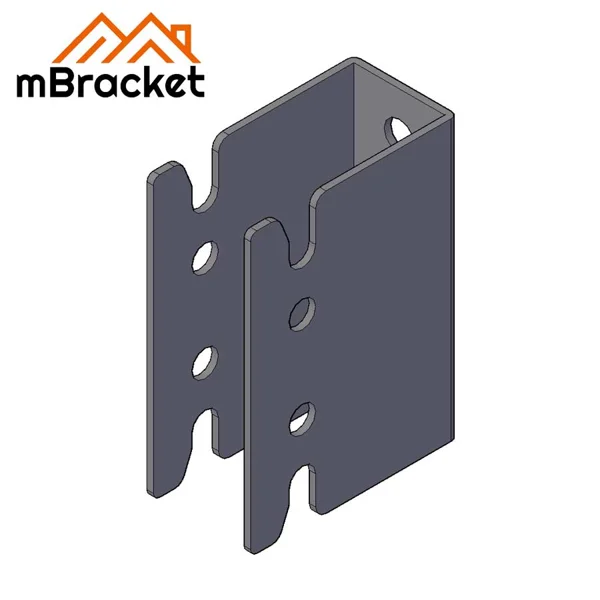 Conector oculto en forma de U para viga-columna para estructuras de madera japonesas