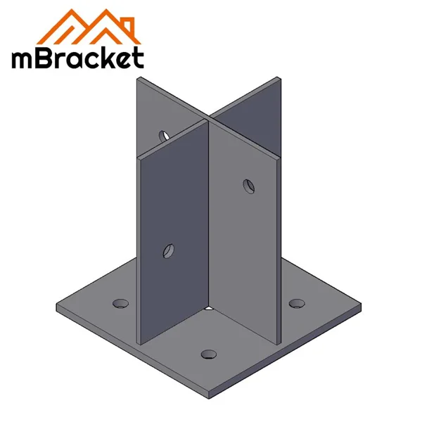 Conector de base de pilar oculto em forma de cruz Conector de base de pilar de cruz interna