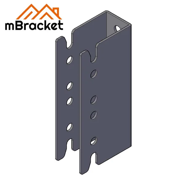 Conector oculto en forma de U para viga-columna para construcción de madera japonesa