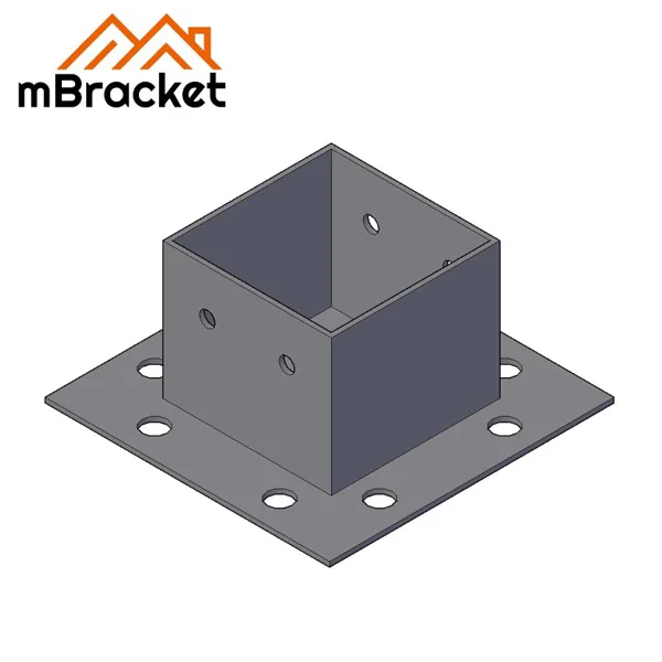Conector de poste em U Sapata de poste Conector metálico para estrutura de madeira