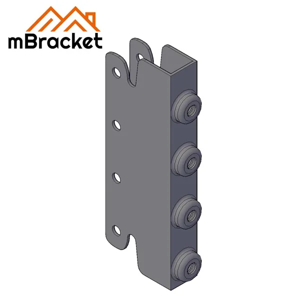 Conector oculto en U para viga-columna, Conector viga-columna estilo japonés - 3*40*285*100 1