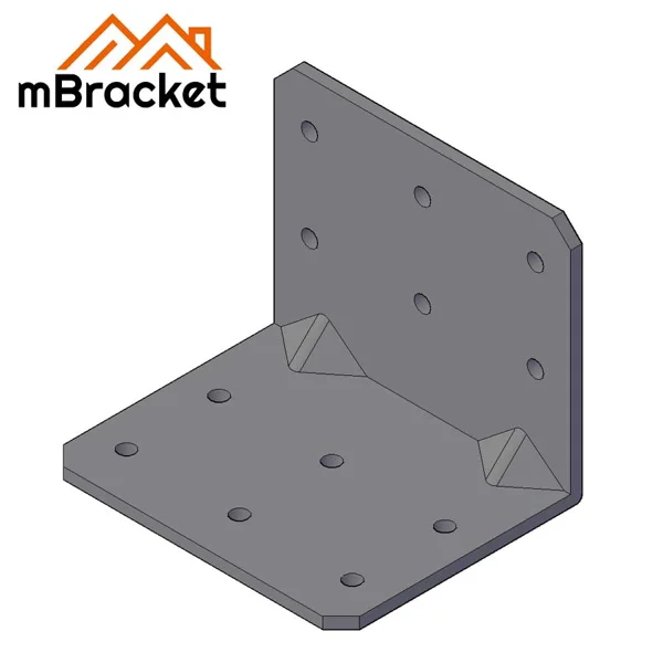 L型アングルブラケット 木造構造コネクター アングルアイアンファスナー - 3*80*65*65 1