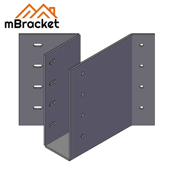 45-Grad U-förmiger Trägerhaken-Verbinder Holzstruktur Träger-Stütze Verstärkungshardware - 2*38*130 1
