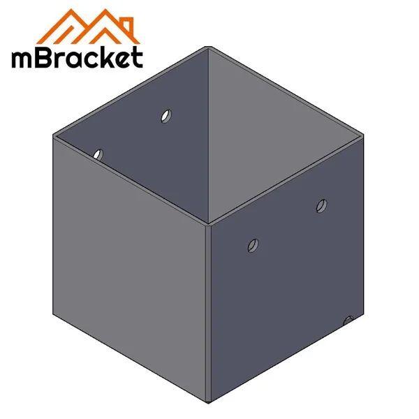 Connecteur de base de poteau carré, sabot de poteau, base de poteau en acier