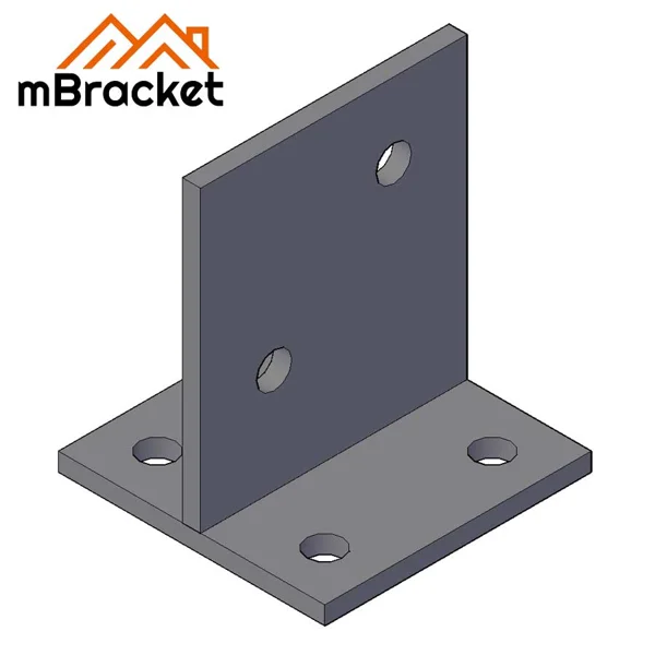 Conector de poste en T, escuadra oculta, herraje de conexión poste de madera-suelo - 6*89*89*100 1