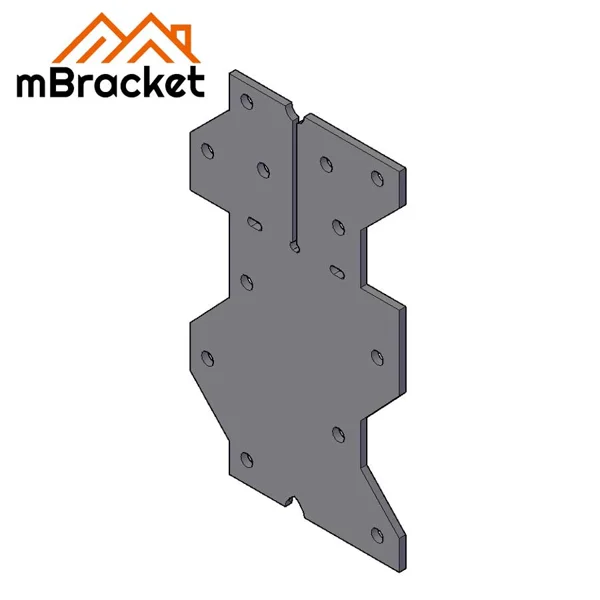 Conector plano para casas de estructura de madera - Placa de conexión metálica plana - 2*68*114 1