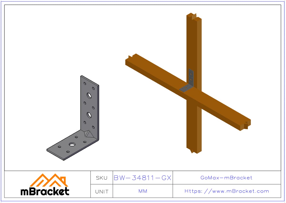 L-förmiger Winkelverbinder Baustrukturverstärkungshardware - 3*40*80*110 Anwendungsbeispiel