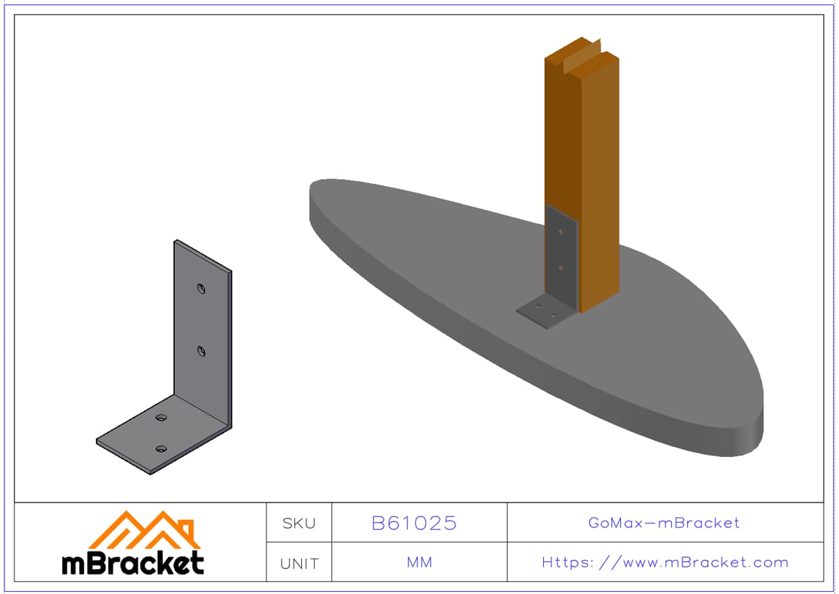 Heavy-Duty Angle Bracket Wood Structure Reinforcement Connector Large Steel Angle Connector - 6*100*150*250 Application Example