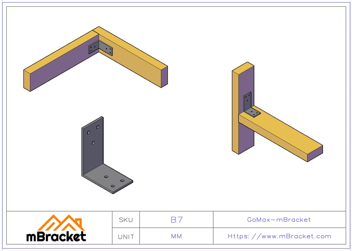 Connecteur d'angle en forme de L - 3*40*60*80 Exemple d'application