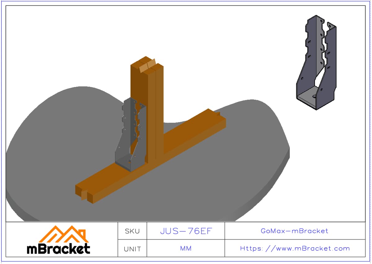 Uplift Restraint Fastener, Cabin Metal Hardware, Seismic and Wind-Resistant Connector - 2*82*250 Application Example
