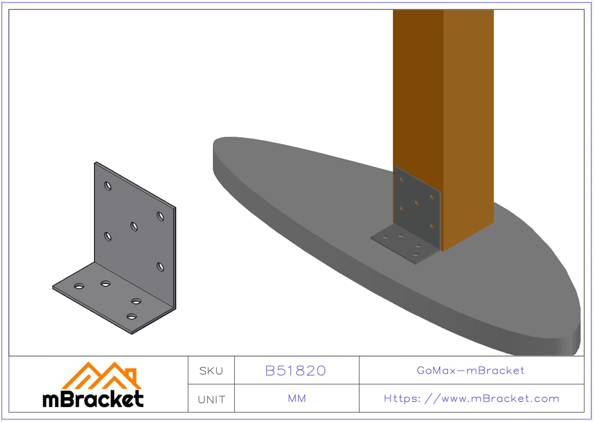 Heavy-Duty Timber Angle Bracket Thickened Type Connector - 5*180*100*200 Application Example
