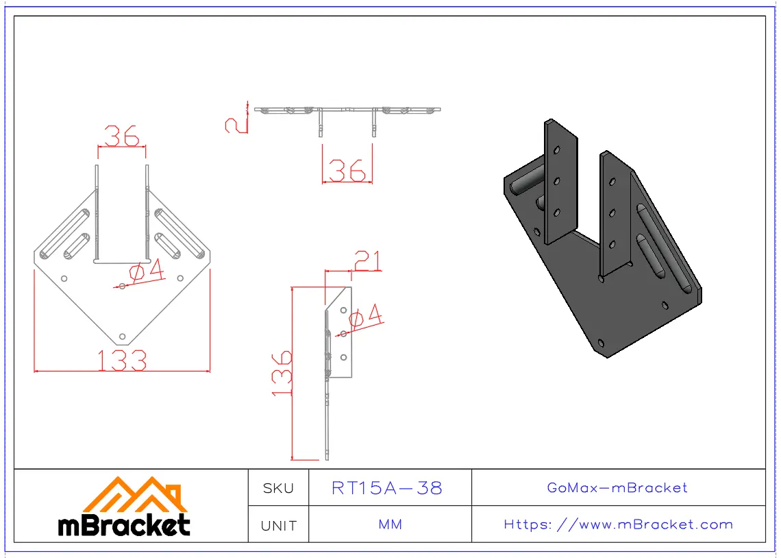 Hurrikan-Verbinder Diamant-Windwiderstandsverbinder für Holzrahmen-Balkenverbindung - 2.0*135*135 Produktabmessungen