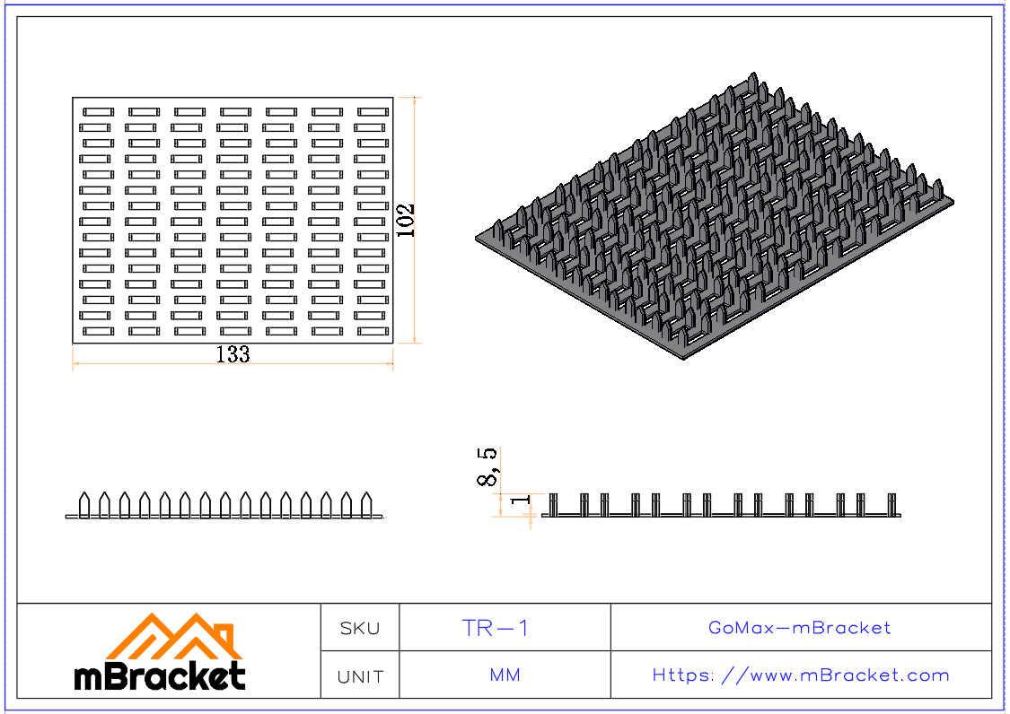 Holzbaustabplattenverbinder Truss Plate - 宽度50-200mm,长度25mm倍数(如50*50、75*100等) Produktabmessungen